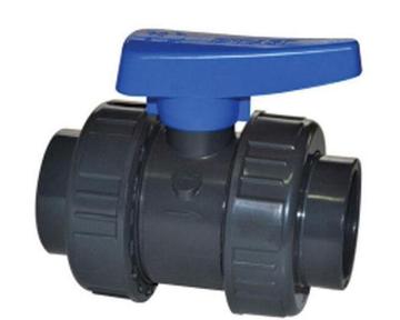 PVC Ball Valve Double Union (Blue Handle) - Blue Touch Aquatics