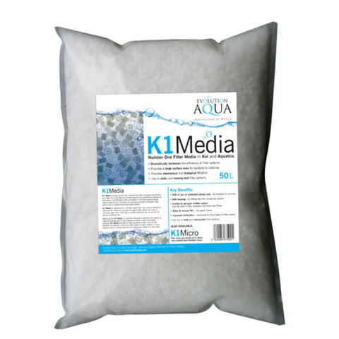 Evolution Aqua K1 Biological Filter Media 50L - Blue Touch Aquatics